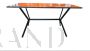 1960s iron table with orange glass top