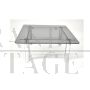 70's coffee table in chromed steel and smoked glass
