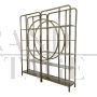 Art Deco style bookcase in chrome-gilded metal and smoked glass