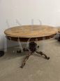 Antique oval side table in solid walnut from the Louis Philippe period                            