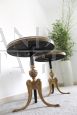 Pair of Art Deco coffee tables in bronze and black glass