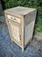 Vintage shabby chic bedside cabinet with frieze