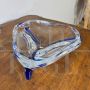 Clear and blue Murano glass centerpiece bowl, 1970s