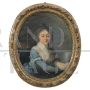 Antique oval portrait of a noblewoman, 17th century, with coeval frame