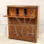 Antique Biedermeier dresser in walnut briar with drop-down top