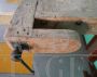 Antique carpenter's bench work table with double vice