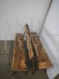 Pair of rustic wooden benches from the 1950s