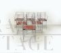 Cidue metal chairs with leather seats, 1970s