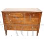 Antique 18th century dresser - Louis XVI period in solid walnut with lion handles