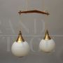 Stilnovo chandelier from the 1950s with two spheres