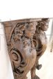 Pair of antique caryatid pilasters in walnut, early 20th century