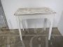 Vintage white wooden small table with drawer