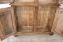Imposing antique wardrobe pantry cabinet in carved solid walnut, 19th century