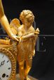 Antique Parisian Empire clock with Diana the Huntress in gilt bronze