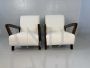 Pair of 1950s Gio Ponti armchairs in white bouclé