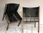 Set of 6 chairs by Gianfranco Frattini for Bernini in black leather