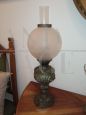 Pair of antique electrified oil lamps