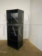 Small industrial bookcase in black iron, 1980s