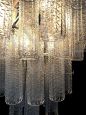 70's glass chandelier attributed to Venini
