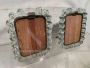 Pair of wavy Murano artistic glass frames from the 1940s