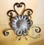 Set of five vintage wrought iron wall lights