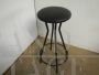 Vintage hourglass stool with black eco-leather seat                          
                            