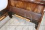 Antique sleigh bed in inlaid walnut from the Charles X era, early 19th century