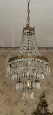 1940s one-light chandelier with crystal drops