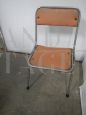 Vintage folding child's chair in brown skai, 1970                            