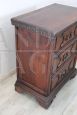 Antique solid walnut bedside table from the 18th century