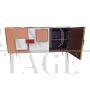 Three-door sideboard in white and pink glass