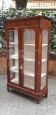 Antique walnut and glass display curio cabinet