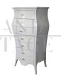 White design tallboy cabinet with shaped line
