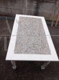 Antique table with two-tone marble top