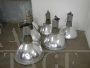 Vintage industrial lamps in chromed metal