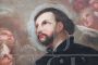 Antique painting with Saint Francis Xavier, oil on canvas, mid 18th century