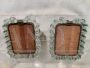Pair of wavy Murano artistic glass frames from the 1940s