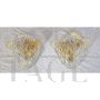 Pair of golden Murano glass leaf wall lights