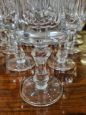 Set of 30 wine and water glasses in crystal and pure gold
