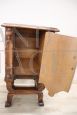 Art Deco bedside table decorated in walnut briar