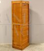 Small office bookcase filing cabinet with single rolling shutter in oak