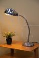 Articulated industrial table lamp in satin metal