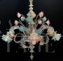 Galliano Ferro chandelier in colored Murano glass, 1950