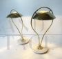 Pair of vintage brass and marble table lamps, 1970s