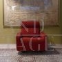 Vintage red fabric armchair, 1970s