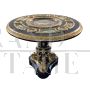 French Napoleon III style circular table with porcelains, late 20th century