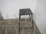 Industrial square iron stool with footrest