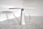 Round dining table by Angelo Mangiarotti Eros series in Carrara marble