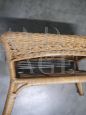 Vintage side table in bamboo and rattan