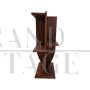 Art deco style magazine rack or small bookcase in walnut wood